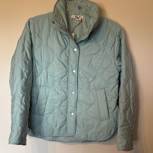 Easel Quilted Puffer Jacket in Soft Green
